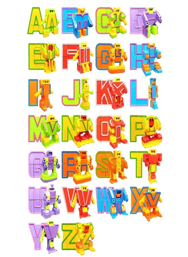 Cyeah Alphabet Robot Toys for Preschool Kids Education, Transforming Robotic Toys 26 Pieces - Image 1