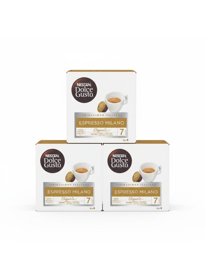 Dolce Gusto Espresso Milano Delicato 16 Coffee 287grams Pack of 3