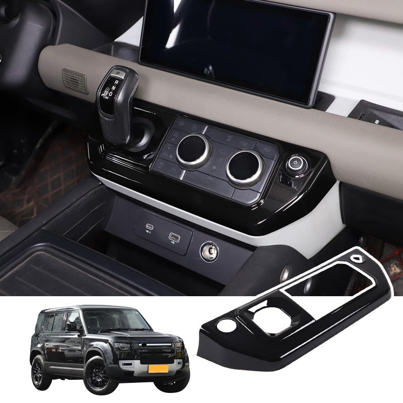 Bekantogy Car Center Control Air Conditioning Button Frame Gear Shift Panel Frame Trim Compatible with Land Rover Defender 90 110 130 20202024 Air Conditioning Shifter Frame Piano Black