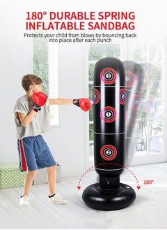 GROIC Inflatable Punching Bag For Kids, 63 Inch Inflatable Kids Punching Bag with Stand  for Bounce-Back Bop Bag for Play, Boxing, Karate, Inflatable Toy Punching Bag Practice Kickboxing  - Image 4