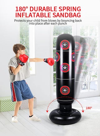 Inflatable Punching Bag for Kids, 63 Inch – Bounce-Back Bop Bag with Stand - view 4