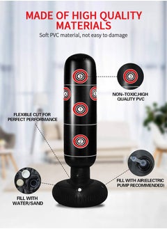 GROIC Inflatable Punching Bag For Kids, 63 Inch Inflatable Kids Punching Bag with Stand  for Bounce-Back Bop Bag for Play, Boxing, Karate, Inflatable Toy Punching Bag Practice Kickboxing  - Image 3