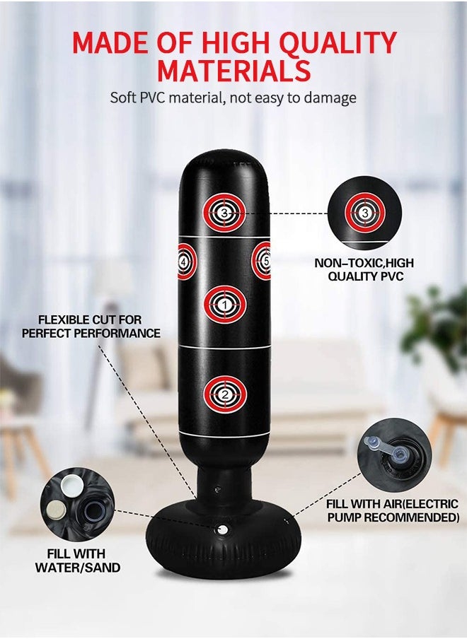 GROIC Inflatable Punching Bag For Kids, 63 Inch Inflatable Kids Punching Bag with Stand  for Bounce-Back Bop Bag for Play, Boxing, Karate, Inflatable Toy Punching Bag Practice Kickboxing  - Image 3
