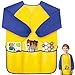 IKAYAS Kids Art Smock with Long Sleeves Waterproof Painting Apron for Toddlers Artist Smock with 3 Pockets Machine Washable Craft Smock for Age 35 Years Yellow and Blue - Image 3