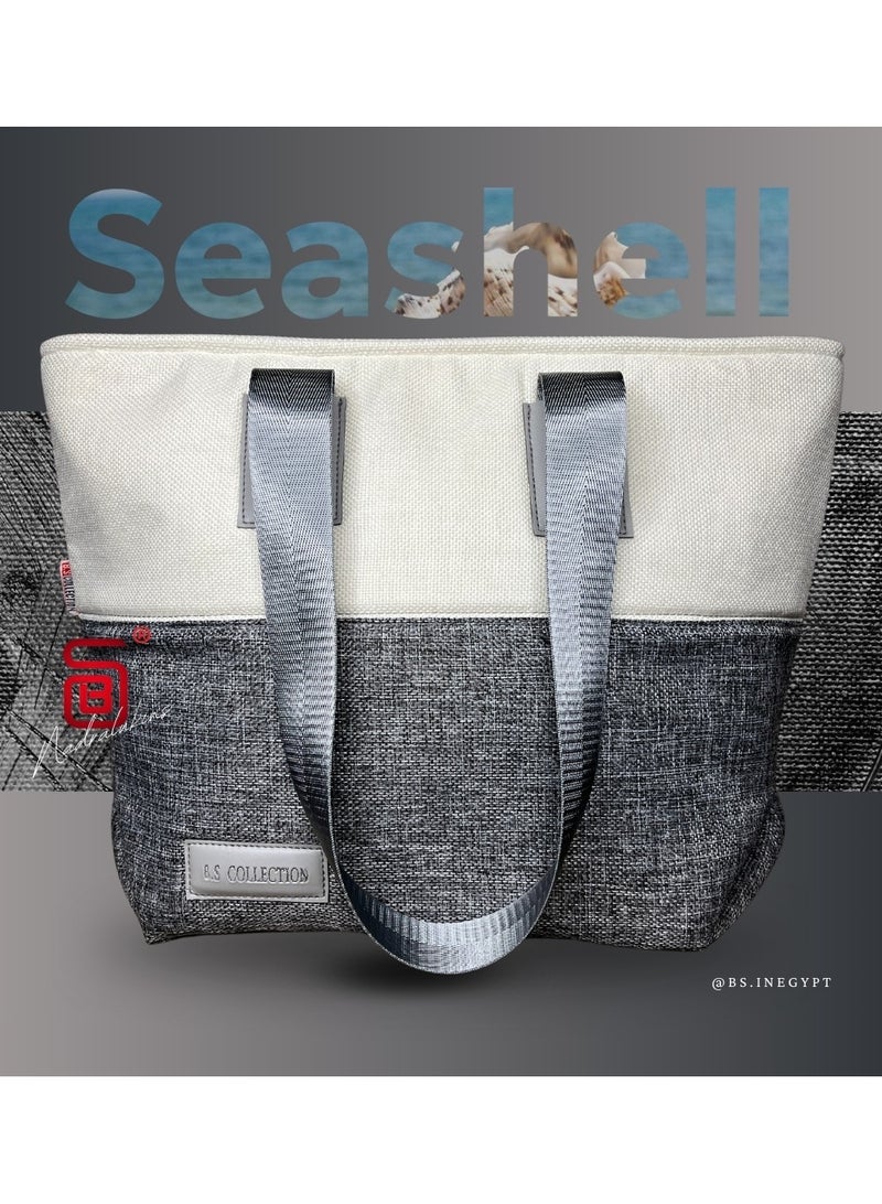 B.S COLLECTION - Gray  Women's Fashion Multipurpose Business Bag - High Quality Soft Burlap Canvas Fashion Bag… - Image 2