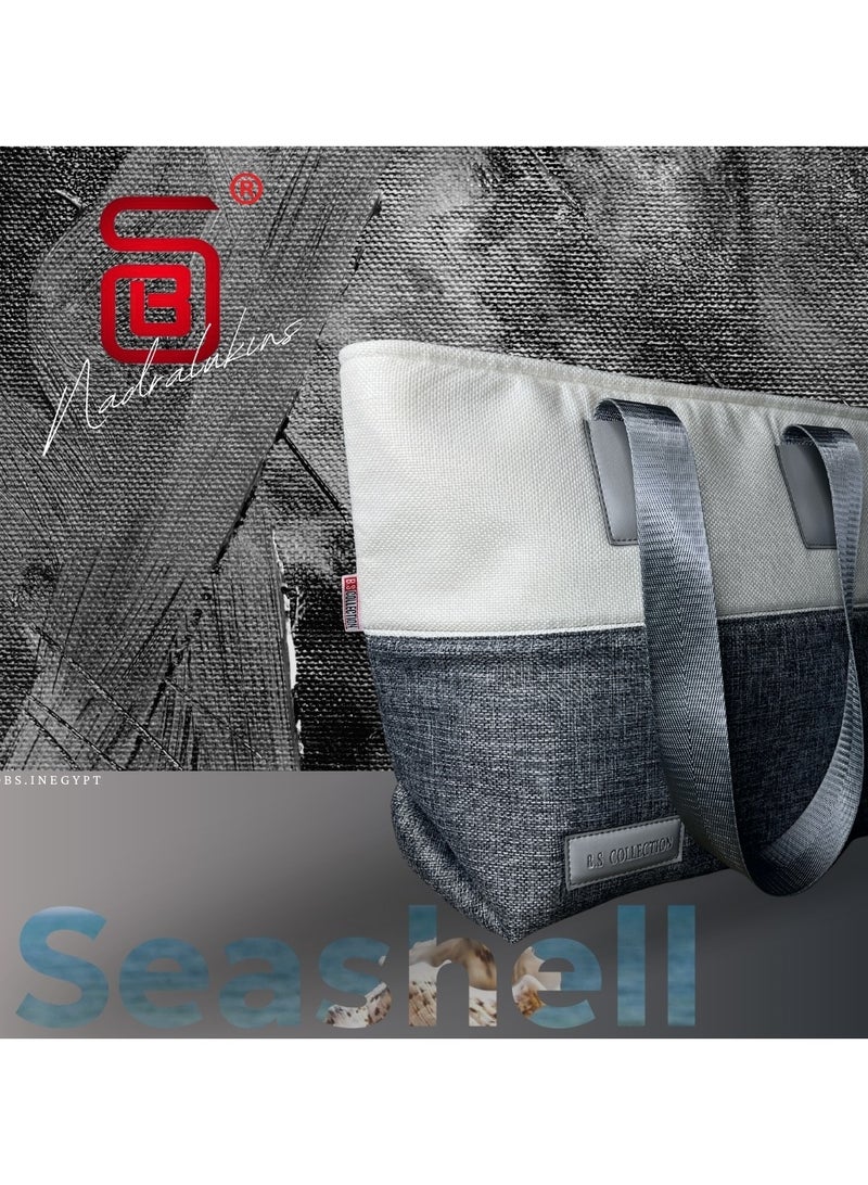 B.S COLLECTION - Gray  Women's Fashion Multipurpose Business Bag - High Quality Soft Burlap Canvas Fashion Bag… - Image 3