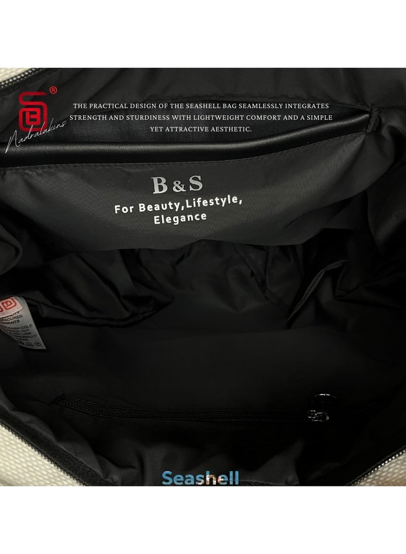 B.S COLLECTION - Gray  Women's Fashion Multipurpose Business Bag - High Quality Soft Burlap Canvas Fashion Bag… - Image 4