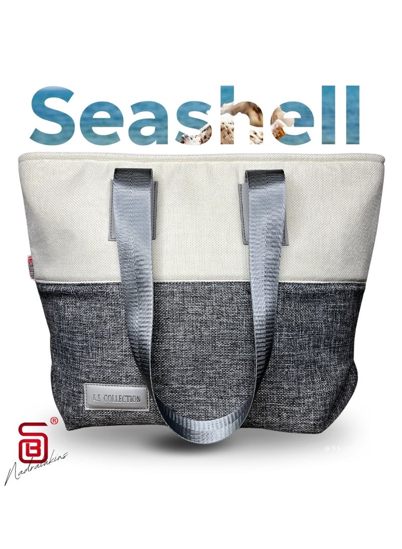 B.S COLLECTION - Gray  Women's Fashion Multipurpose Business Bag - High Quality Soft Burlap Canvas Fashion Bag… - Image 1