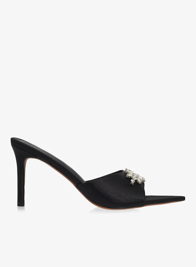 Silver Detail Embellished High Heel Pumps