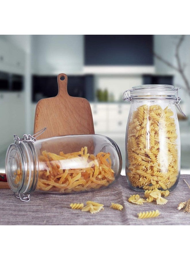 ZEPOLI ZEPOLI Mason Glass Jars And Containers | Airtight 1.5 Liters| Kitchen Container Set | Kitchen Accessories Storage Big Jar and Containers | Transparent Bottles | Bpa Free (5 PACK)  - Image 2