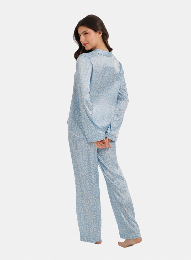 Carina Leopard Satin Pyjama - Image 4