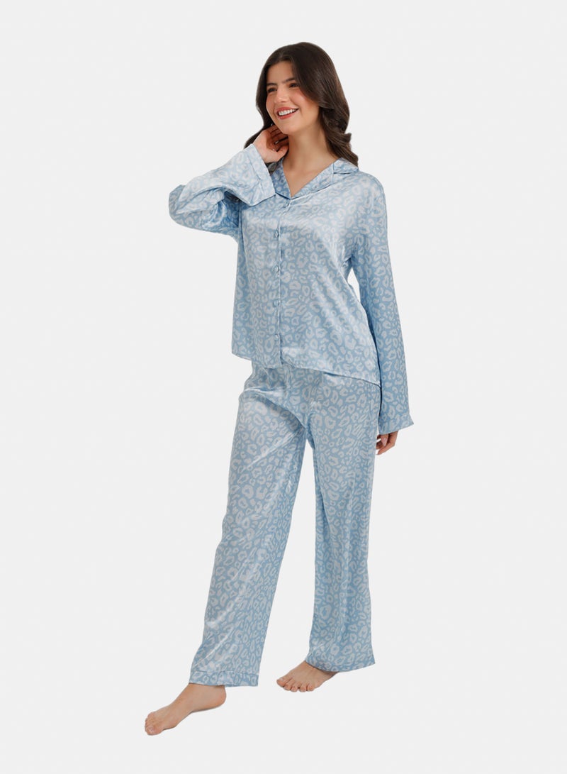 Carina Leopard Satin Pyjama - Image 3