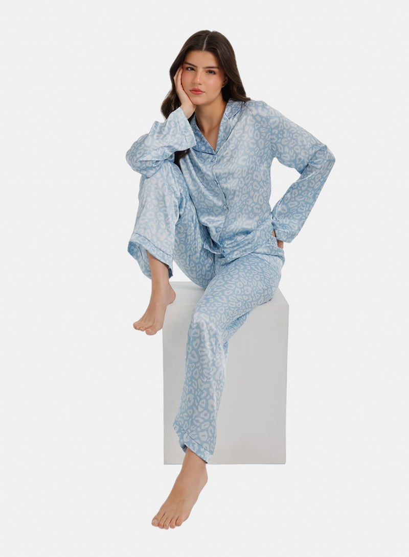 Carina Leopard Satin Pyjama - Image 2
