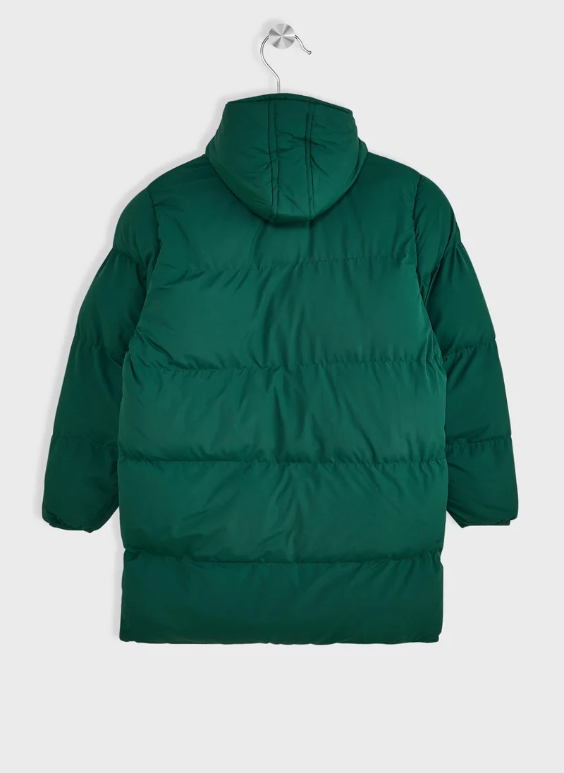 Ruby Tuesday Girls Padded Hooded Longline Jacket