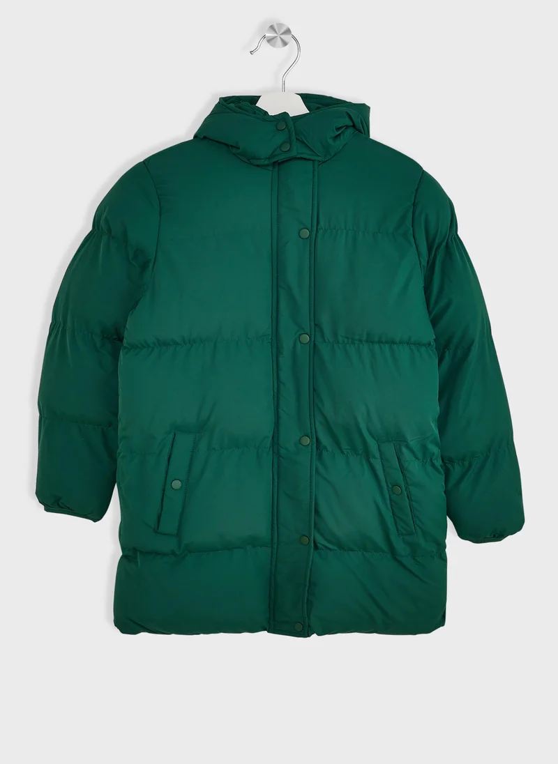 Ruby Tuesday Girls Padded Hooded Longline Jacket
