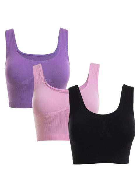 Pack of 3 Microfiber Wide Soft Bra for Women