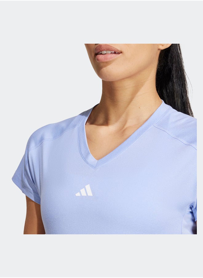 Adidas - AEROREADY Train Essentials Minimal Branding V-Neck T-Shirt - Image 1