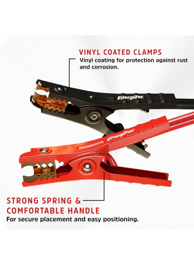 Energizer كابلات قفز إنرجايزر لبطارية السيارة، كابلات معززة ثقيلة لتحفيز البطاريات الميتة أو الضعيفة مع حقيبة حمل مرفقة (16 قدم (6 قياس)) - Image 2