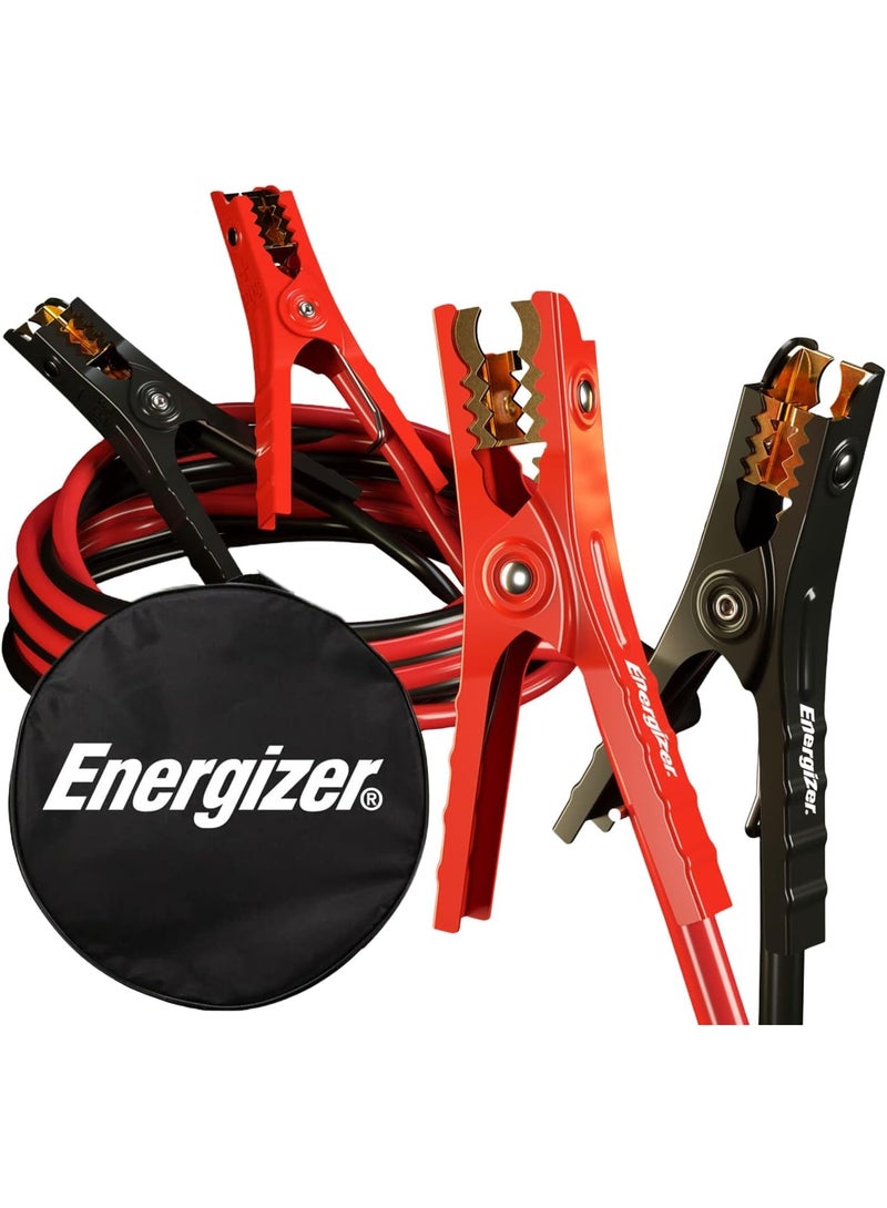 Energizer كابلات قفز إنرجايزر لبطارية السيارة، كابلات معززة ثقيلة لتحفيز البطاريات الميتة أو الضعيفة مع حقيبة حمل مرفقة (16 قدم (6 قياس)) - Image 1