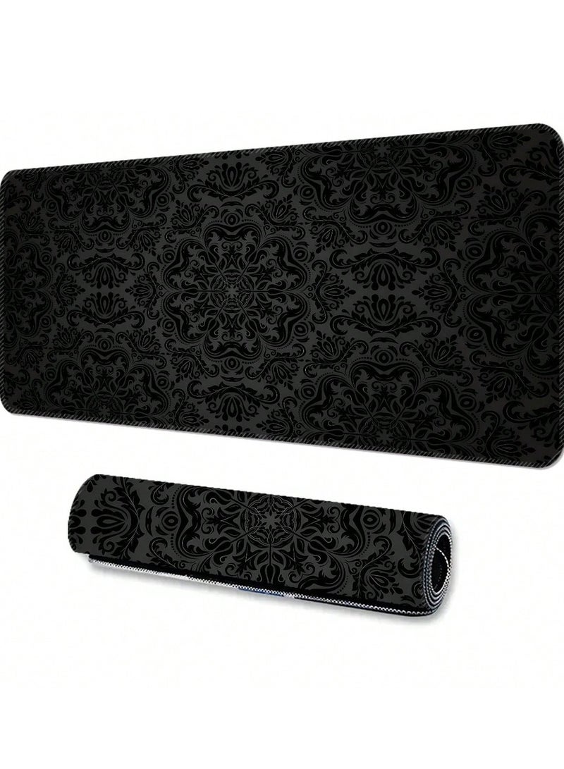 Gaming Mouse Pad with Elegant Black Ornamental Design – 40 × 80 CM - Image 1
