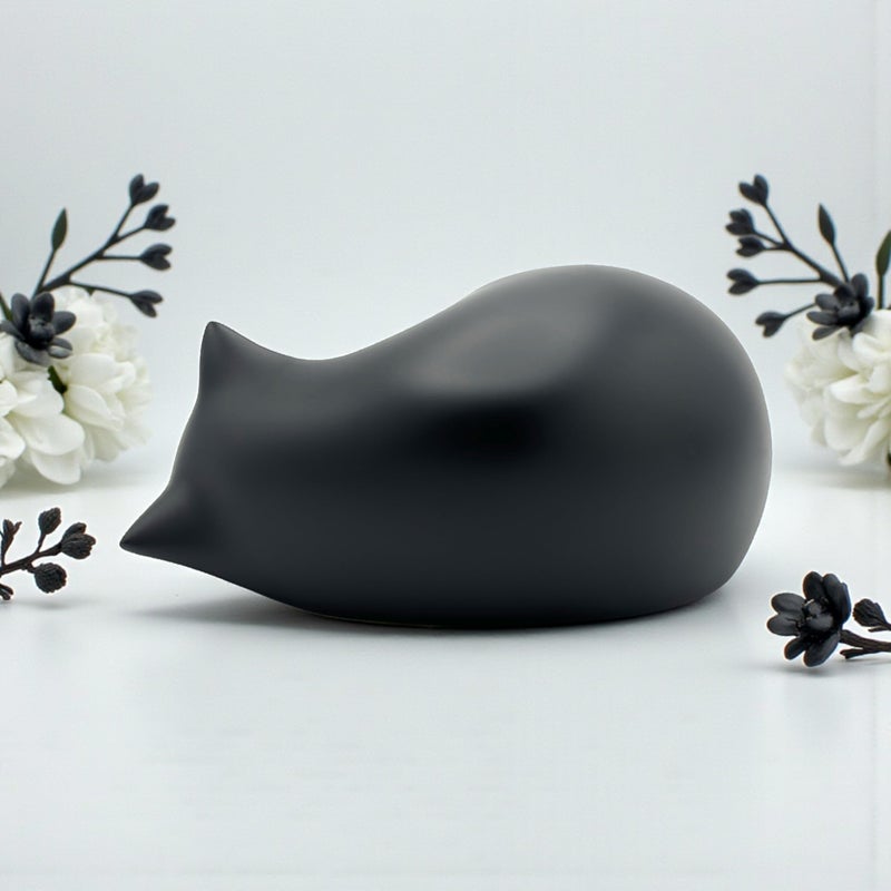 Comemori Sleeping cat Funeral urn, Black - Image 2