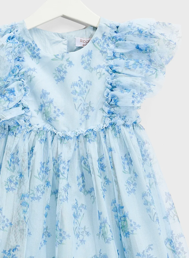 Ripples Floral Tulle Dress