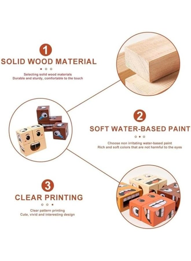 Face Blocks Challenging Expressions Cards Truth or Dare 16 Wooden Colored Dice 1-4 Player Educational Learning Child Development Game for Kids  - Image 5