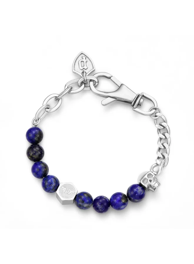Vertex Blue Lapis Beads Bracelet for Men Small Size