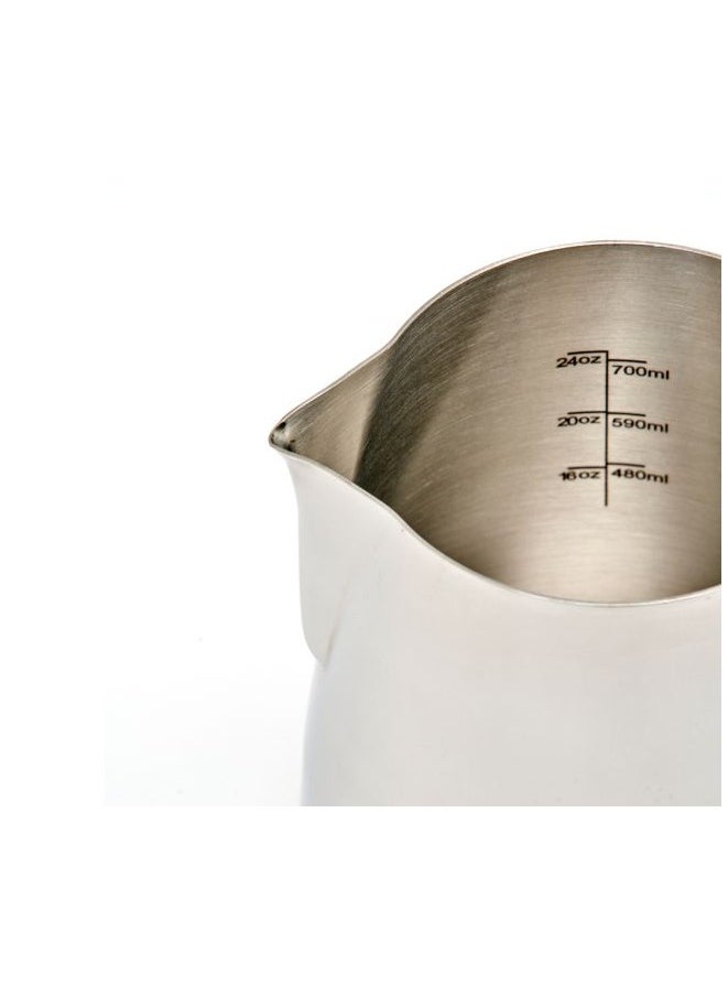 Rhino Coffee Gear Professional Milk Pitcher, Latte Art Spout, Measurements Etched, Stainless Steel Body, 32oz (950ml) - Steel  - Image 5