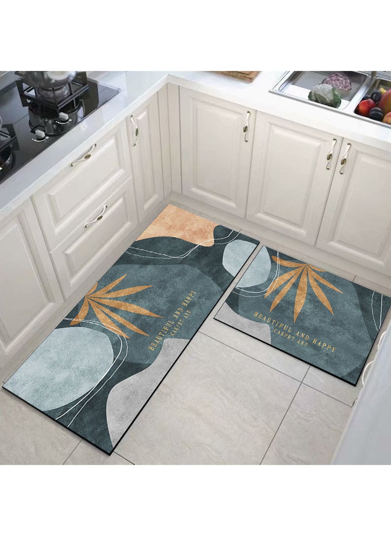 FASHION HOME Set of 2 Kitchen Mats Floor Rug Home Decor Accessories Non Skid Washable  - Image 1