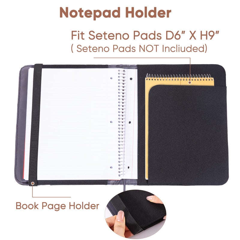 APOFFICE Journal Notebook Cover for Work, Journaling Notebooks Protector - Portfolio Organizer Compatible with Rocketbook Fusion, with Pen loop, Business Card Holder, File Pocket for accessories - Image 3