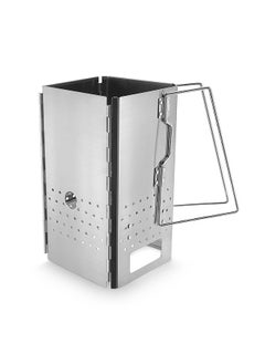 Folding Charcoal Chimney Starter Stainless Steel BBQ Charcoal Grill Briquette Coal Fire Starter