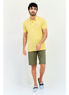 LEE Men Regular Fit Embroidered Logo Short Sleeves Polo Shirt, Light Yellow  - Image 3
