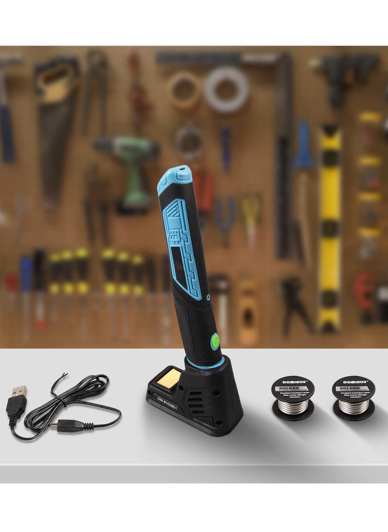 SYOSI - Cordless Soldering Iron Awith LED Light Ergonomics Handle Rechargeable Battery Soldering Iron Fast Heating with Professional Soldering Kit - Image 1