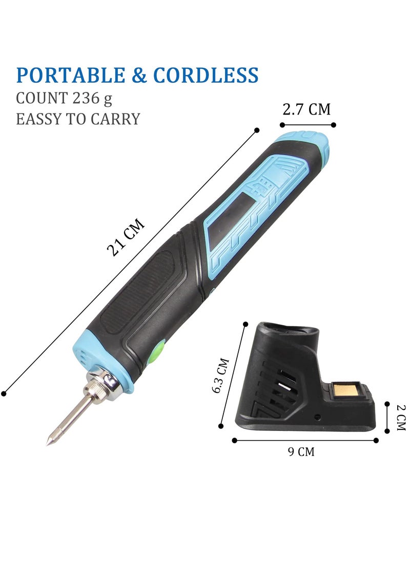 SYOSI - Cordless Soldering Iron Awith LED Light Ergonomics Handle Rechargeable Battery Soldering Iron Fast Heating with Professional Soldering Kit - Image 1