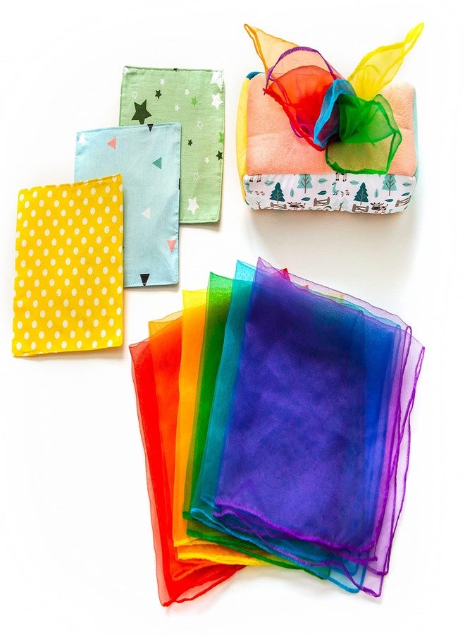 Twiddler Toys Baby Tissue Box Toy - Montessori Play for Infants and Toddlers - Sensory Textured Box with 12pcs Matching Colorful Scarves and 3pcs Crinkle Paper - Image 1