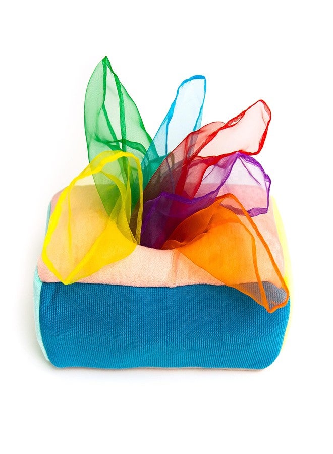 Twiddler Toys Baby Tissue Box Toy - Montessori Play for Infants and Toddlers - Sensory Textured Box with 12pcs Matching Colorful Scarves and 3pcs Crinkle Paper - Image 2
