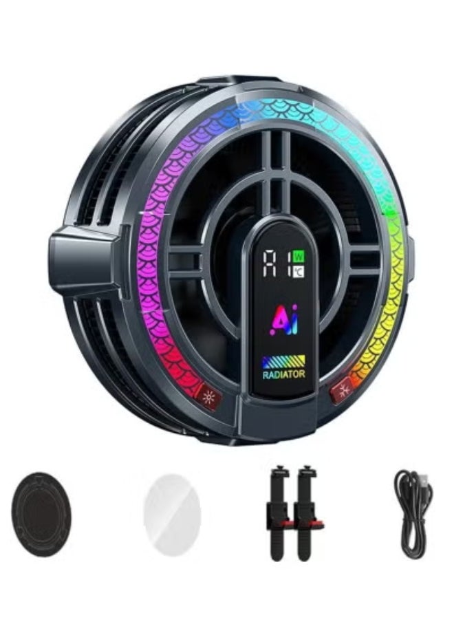 TIGER Kirin Dragon Magnetic Tablet Cooler | RGB Gaming Radiator Fan with Smart Temperature Monitor | Ultra-Quiet High-Speed Cooling for Tablets & Phones | Magnetic Heat Dissipation System for Gamers | Lightweight, USB-Powered Cooling Pad with LED Lights  - Image 1