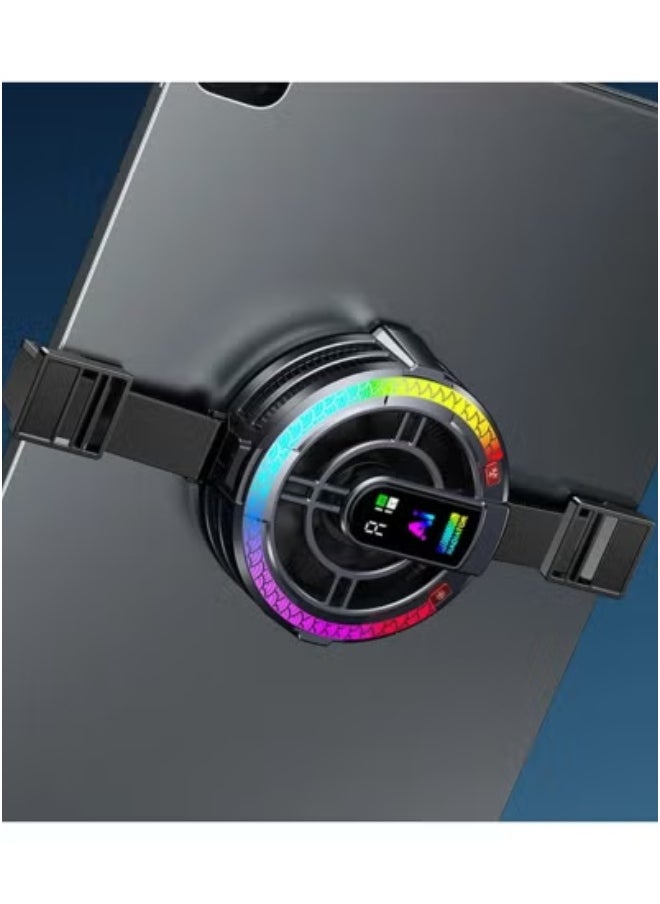 TIGER Kirin Dragon Magnetic Tablet Cooler | RGB Gaming Radiator Fan with Smart Temperature Monitor | Ultra-Quiet High-Speed Cooling for Tablets & Phones | Magnetic Heat Dissipation System for Gamers | Lightweight, USB-Powered Cooling Pad with LED Lights  - Image 3