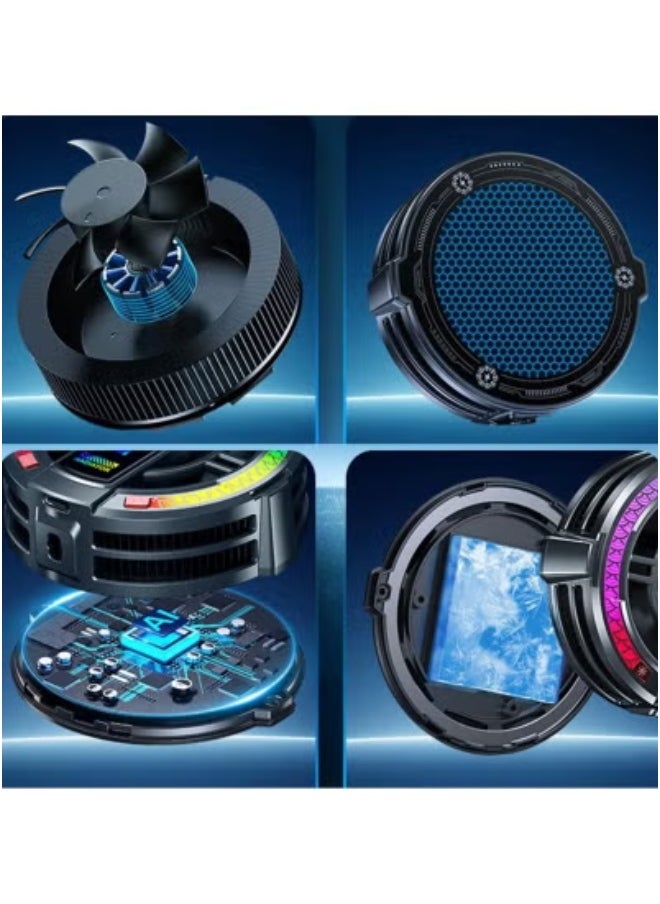 TIGER Kirin Dragon Magnetic Tablet Cooler | RGB Gaming Radiator Fan with Smart Temperature Monitor | Ultra-Quiet High-Speed Cooling for Tablets & Phones | Magnetic Heat Dissipation System for Gamers | Lightweight, USB-Powered Cooling Pad with LED Lights  - Image 5