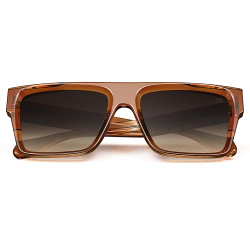 VISOONE Oversized Square Sunglasses for Men Women-Retro Flat Top Design with Reinforced Metal Wire Core-UV400 Gradient Lens Shades ALBA - Image 5