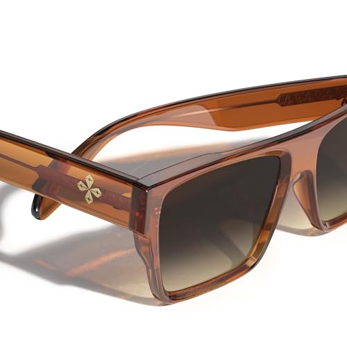 VISOONE Oversized Square Sunglasses for Men Women-Retro Flat Top Design with Reinforced Metal Wire Core-UV400 Gradient Lens Shades ALBA - Image 4