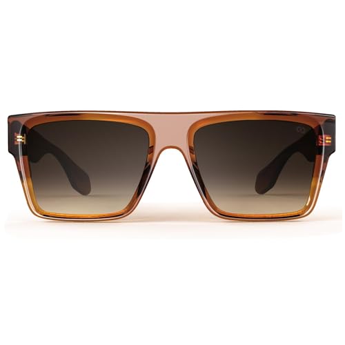 VISOONE Oversized Square Sunglasses for Men Women-Retro Flat Top Design with Reinforced Metal Wire Core-UV400 Gradient Lens Shades ALBA - Image 3