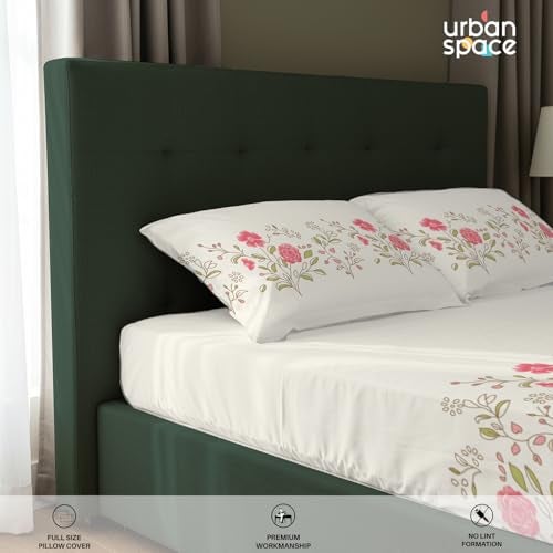 Urban Space Serene 100% Cotton Bedsheet for Single Bed, 200 TC Floral Single Bedsheet with 1 Pillow Cover (58 X 90 Inches, Poppy Bloom) - Image 5
