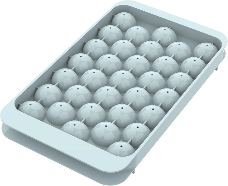WIBIMEN Ice Cube Tray with Lid - Round Ice Tray for Freezer with Lid - Ice Cube Trays for Freezer (One Tray Only) - Image 1
