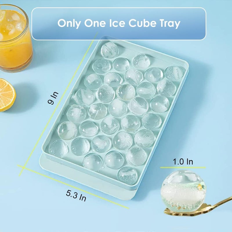 WIBIMEN Ice Cube Tray with Lid - Round Ice Tray for Freezer with Lid - Ice Cube Trays for Freezer (One Tray Only) - Image 2