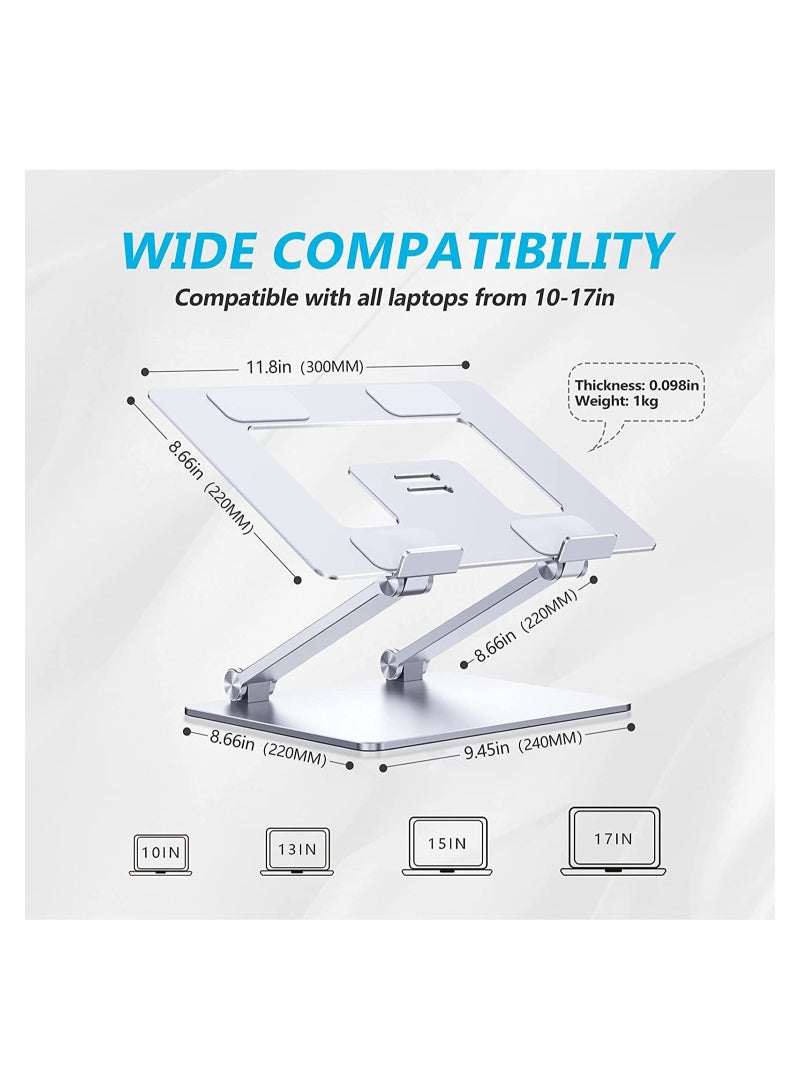 إلترازون Laptop Stand, Adjustable Ergonomic Laptop Holder, Aluminium Alloy Notebook Stand with Heat-Vent, Portable Anti-Slip Computer Stand Compatible with MacBook Pro/Air - Image 3