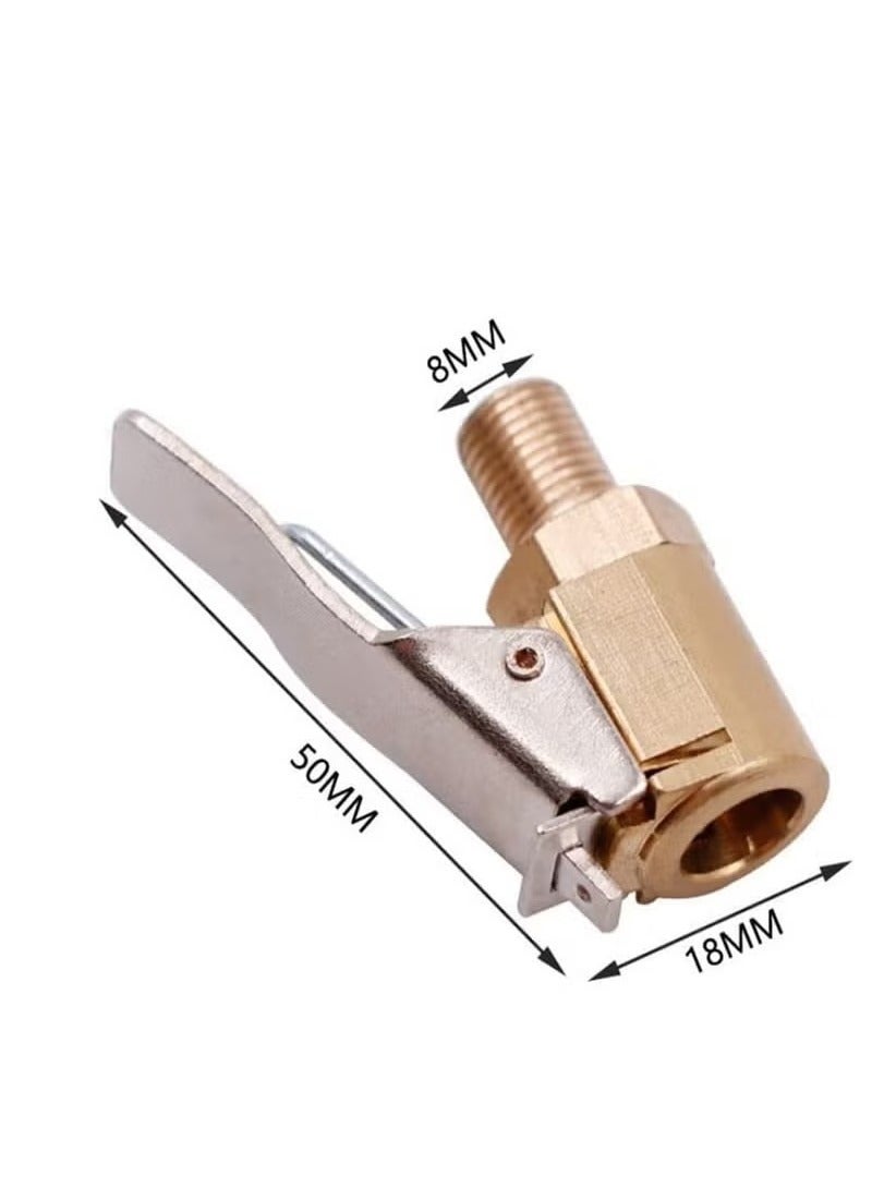 Generic Tire Air Chuck with Clip Adapter Automotive Tire Inflation Valve Connector Brass Locking Tire Inflator Air Chuck Adapter Connector Inflator Compressor Pump Attachment Accessory Tool (5 pcs)  - Image 2