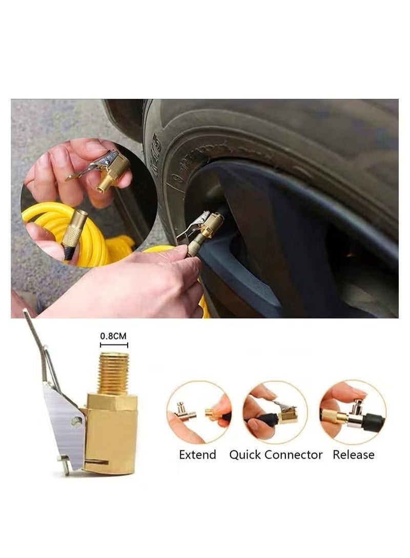 Generic Tire Air Chuck with Clip Adapter Automotive Tire Inflation Valve Connector Brass Locking Tire Inflator Air Chuck Adapter Connector Inflator Compressor Pump Attachment Accessory Tool (5 pcs)  - Image 5