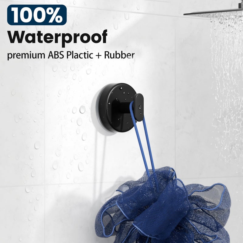 pickpiff Suction Cup Hooks for Shower: 15 LB Strong Wall Hanger for Bathroom, Front door, Glass, Window, RV, Holder for Towel, Christmas Wreath, Coat, Loofah, Waterproof & Reusable, Matte Black 10-Pack - Image 5